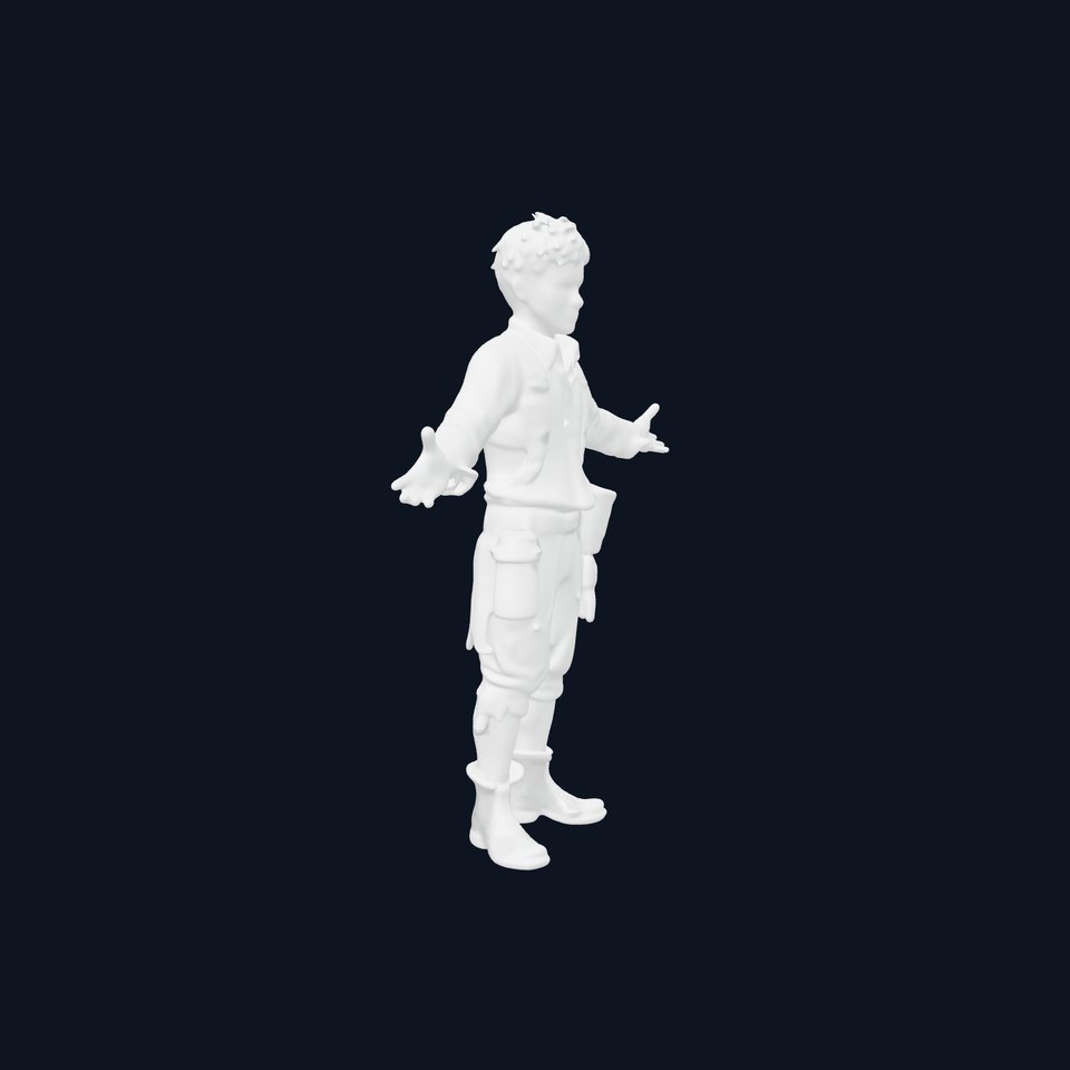 Young Adventurer Rigged and Animated Character Model with Explorer Outfit